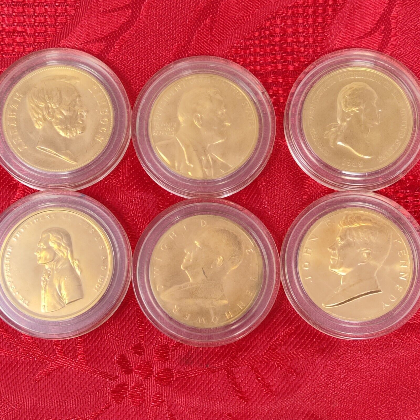 6X Vintage US Presidents Token Peace and Inaugural Coins Washington Jefferson+