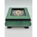 Italian Jewelry Box Wood and Glass Inlaid Green & Black Gargiulo & Jannuzzi 5.5