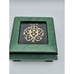 Italian Jewelry Box Wood and Glass Inlaid Green & Black Gargiulo & Jannuzzi 5.5