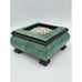 Italian Jewelry Box Wood and Glass Inlaid Green & Black Gargiulo & Jannuzzi 5.5