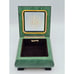 Italian Jewelry Box Wood and Glass Inlaid Green & Black Gargiulo & Jannuzzi 5.5
