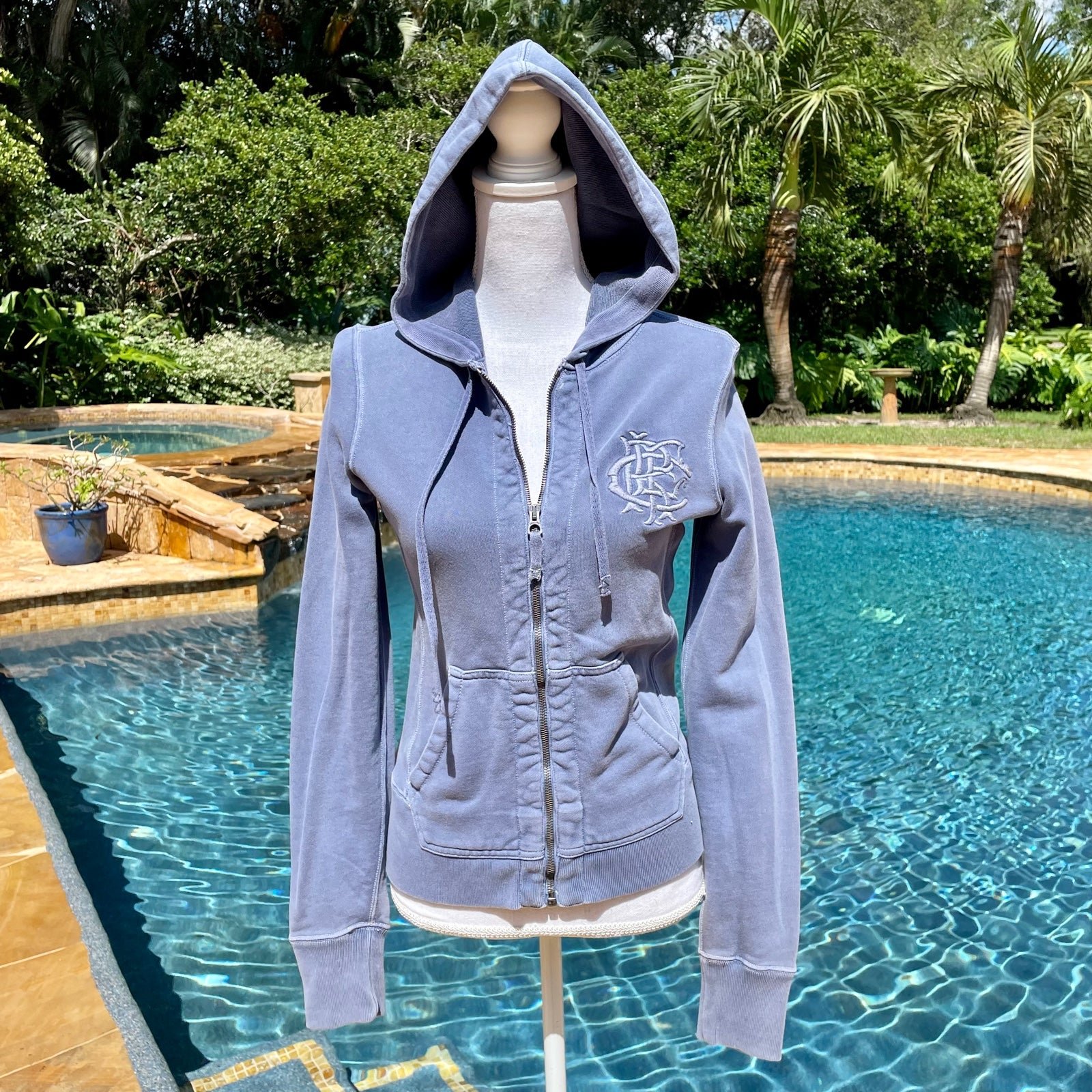 EUC! Rugby Hooded Zip Up Jacket