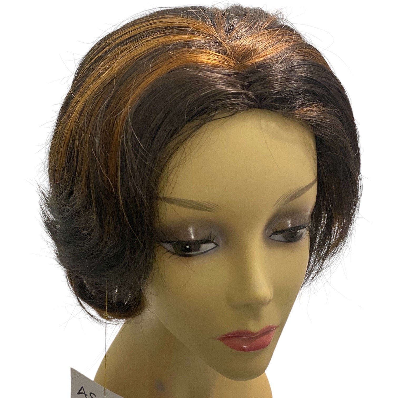 ASHRO Center Part Wig Brown Copper Layered Bob Synthetic Hair for Women NWT
