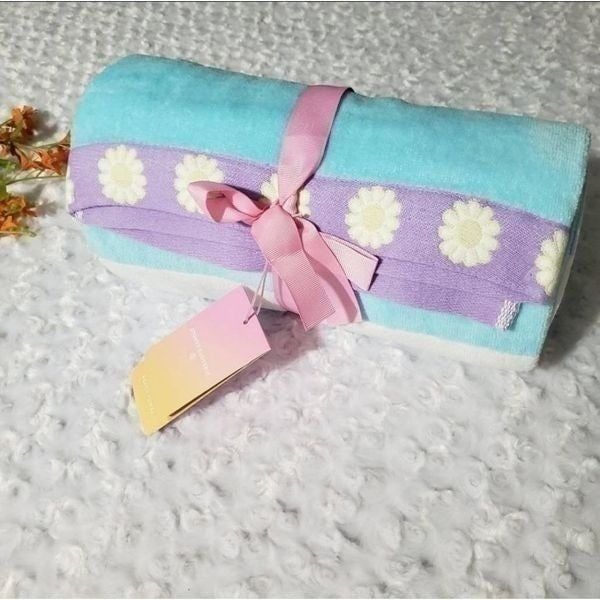 Stoney Clover Lane x Target Beach Towel Rainbow Embossed Blue With Purple Daisy