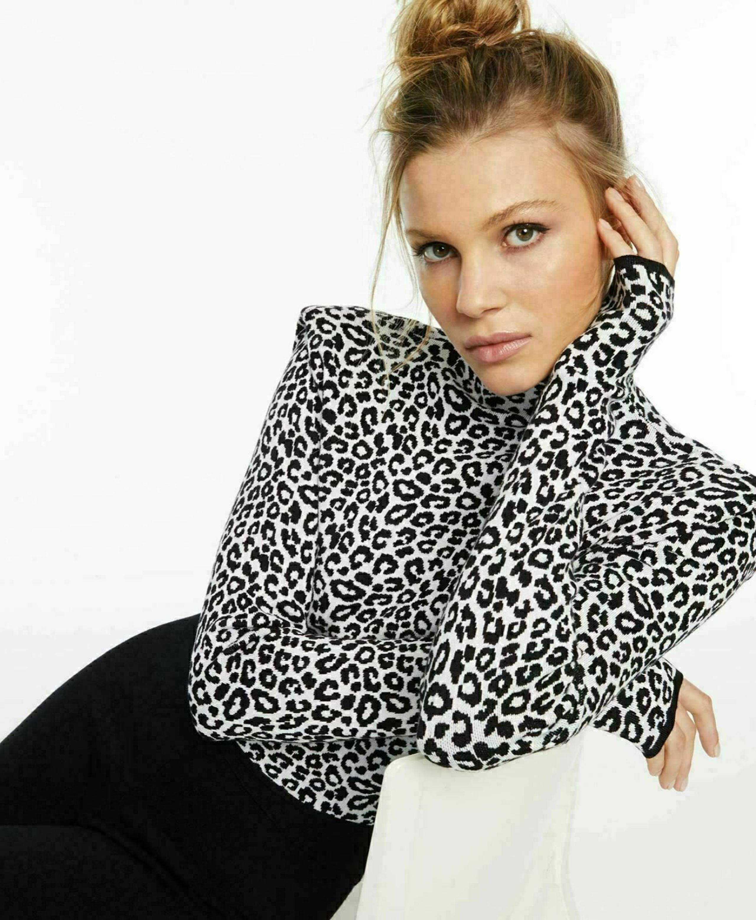 INC International Concepts, Culpos X INC Women's Animal Print Mock Neck Sweater