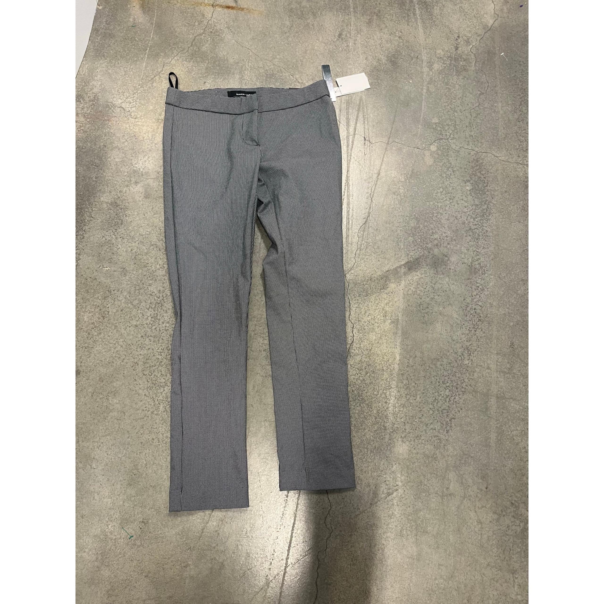 AMANDA CHELSEA Size 2 Crop Ankle Black White Stretch Pants Contemporary NEW