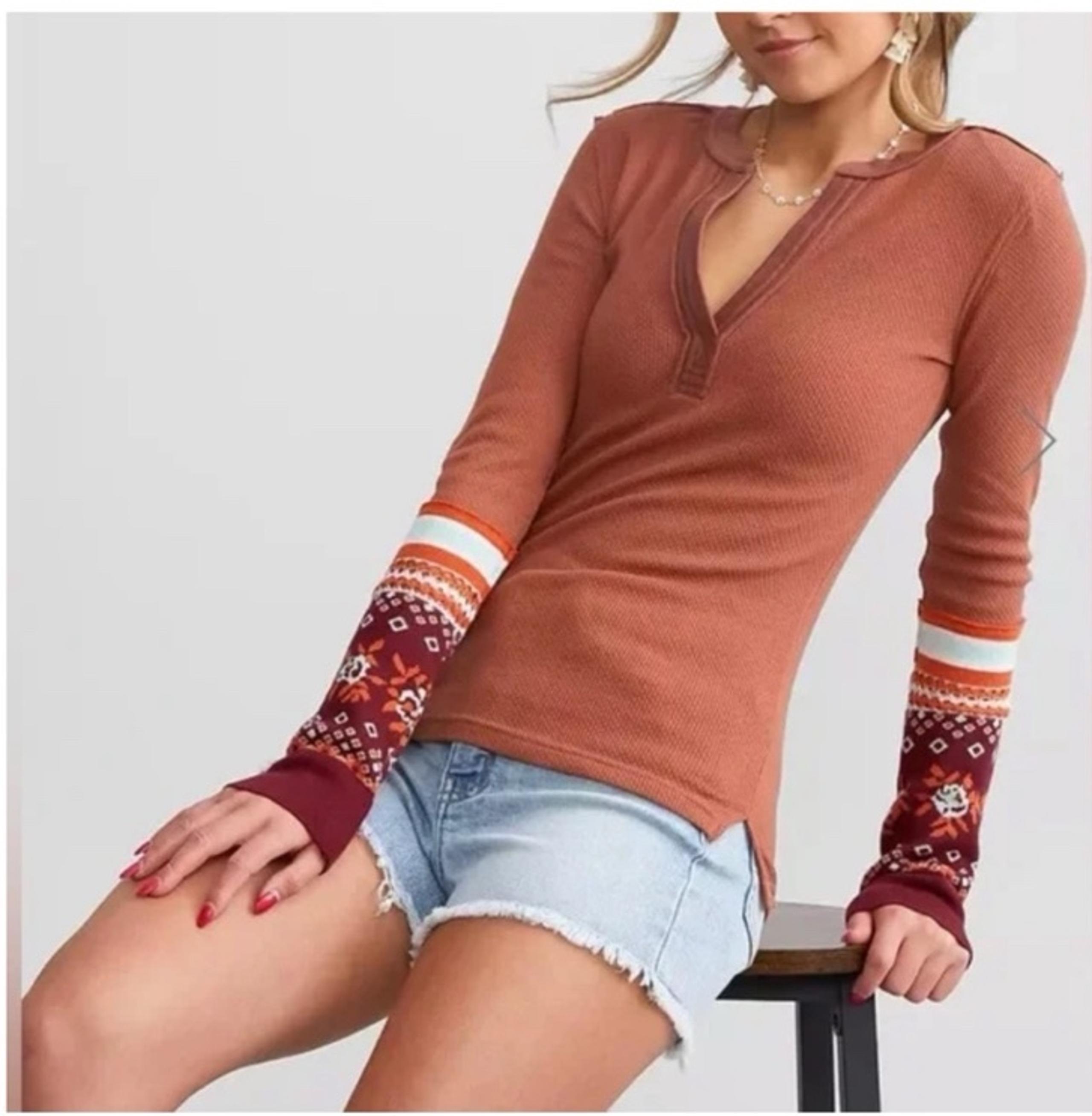 NWT FREE PEOPLE WE THE FREE MIKAH NOTCH NECK TOP