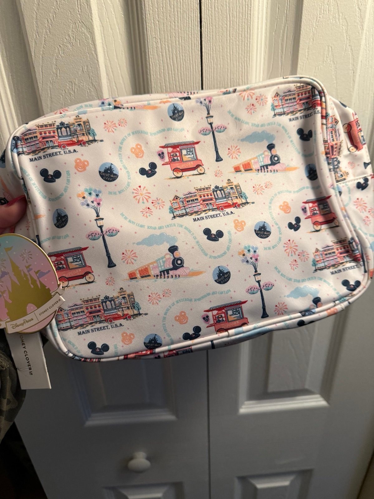 Disney x Stoney Clover Lane Disneyland Main Street Large Pouch in White