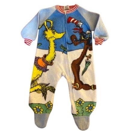 Dr. Seuss vintage baby Fleece full zip sleeper S/12 months