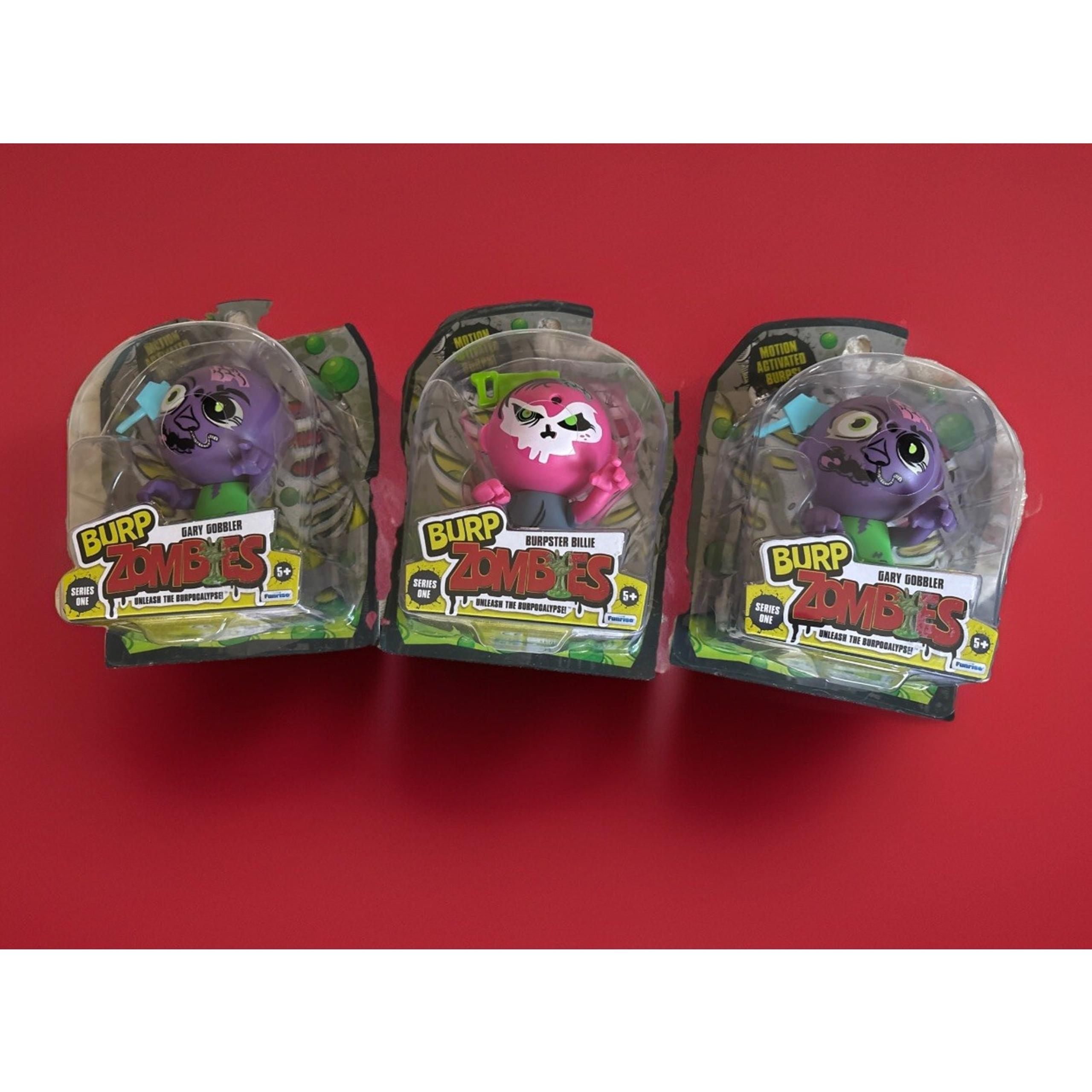 Burp Zombies - Series 1 - Set Of 3- Motion Activated Figures Billie & Gary NIB