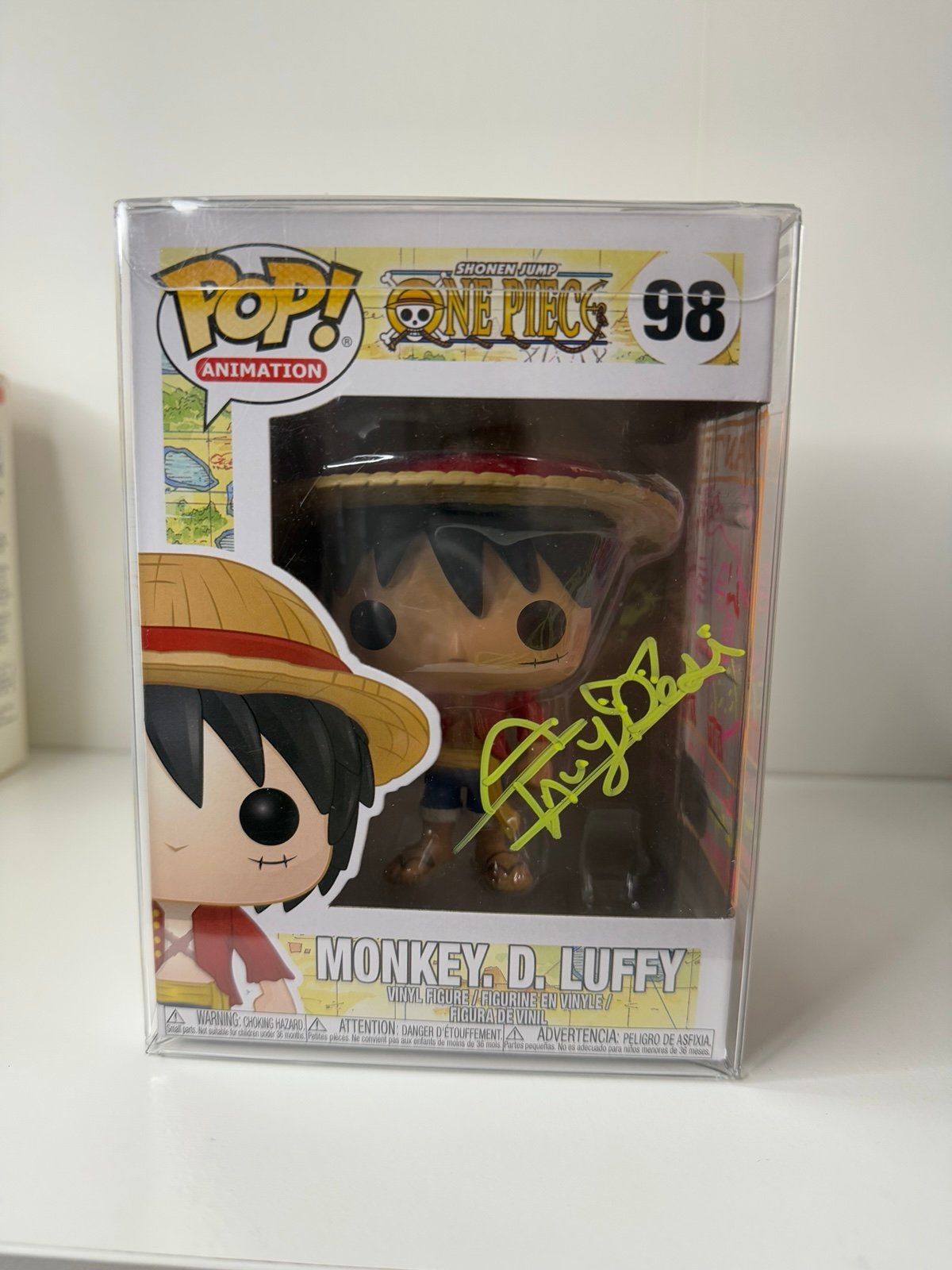 Monkey d luffy signed funko by Latin VA Desiree Gonzalez w/ Art