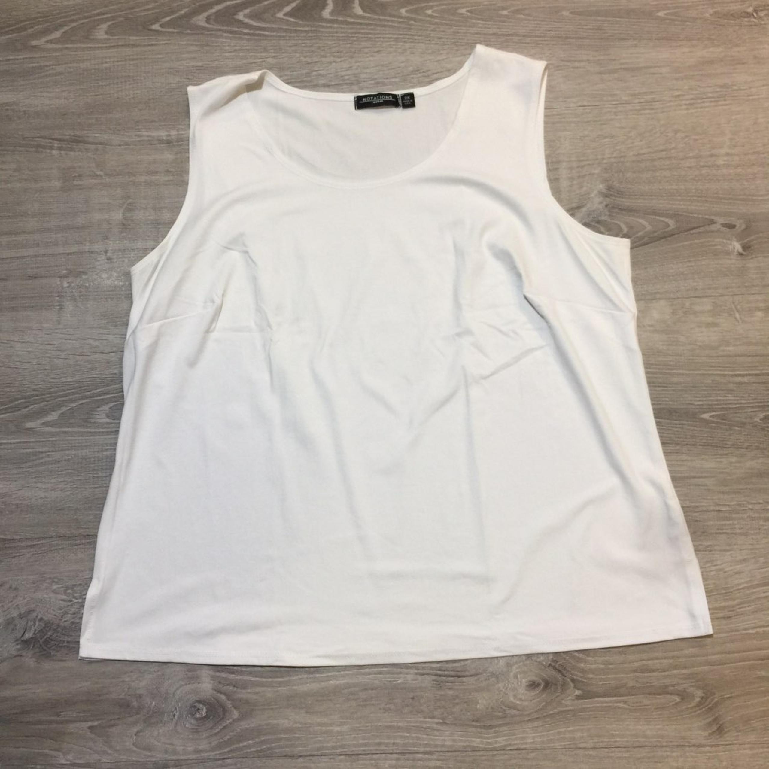 Notations Scoop Neck Sleevless Top or Ta