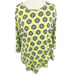 Anthonys Resort Wear Green Greek Key Asymmetrical Hem 3/4 Sleeve Stretch Knit M