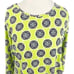 Anthonys Resort Wear Green Greek Key Asymmetrical Hem 3/4 Sleeve Stretch Knit M