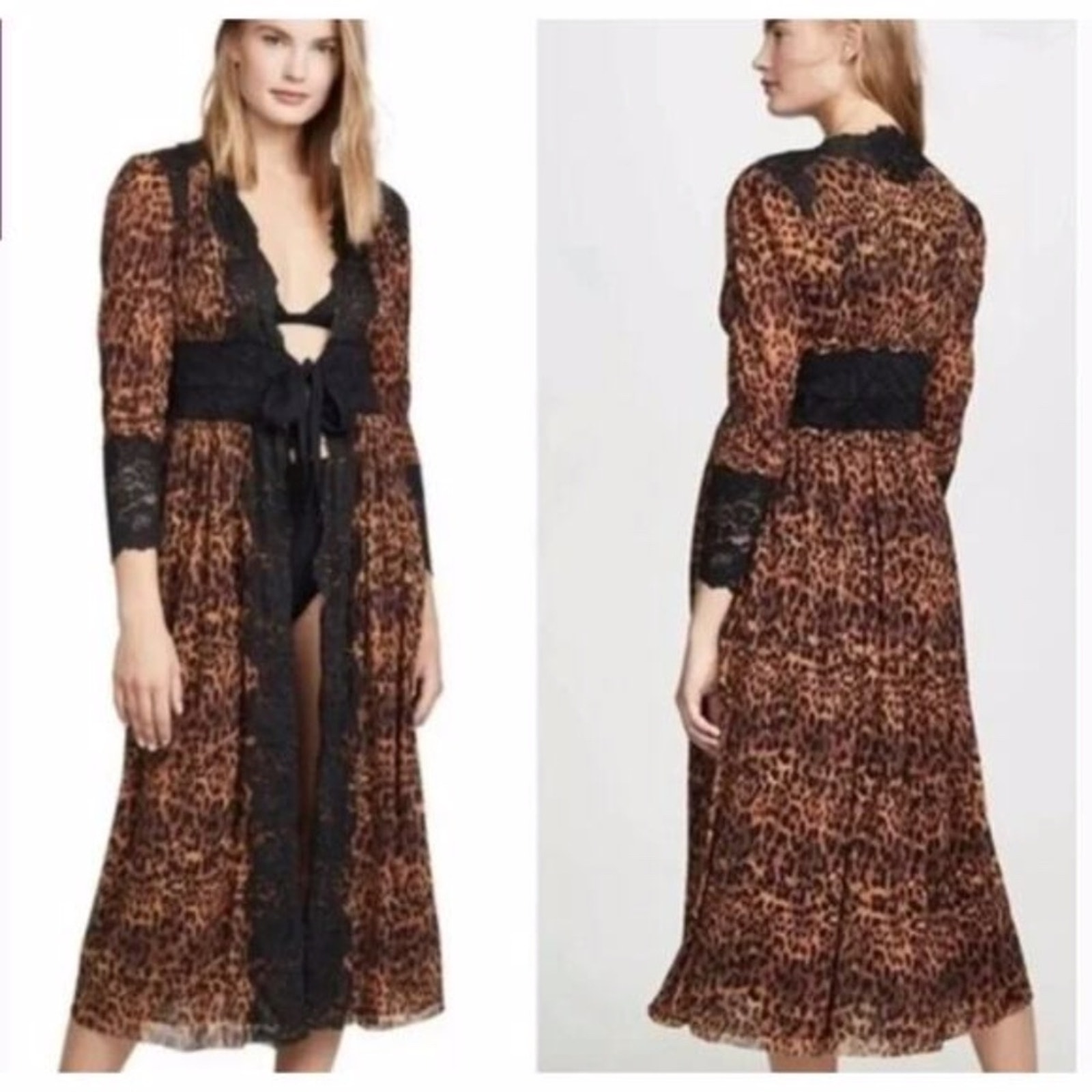 We are HAH Hot As Hell Dust Her Leopard Print Robe brown black - M