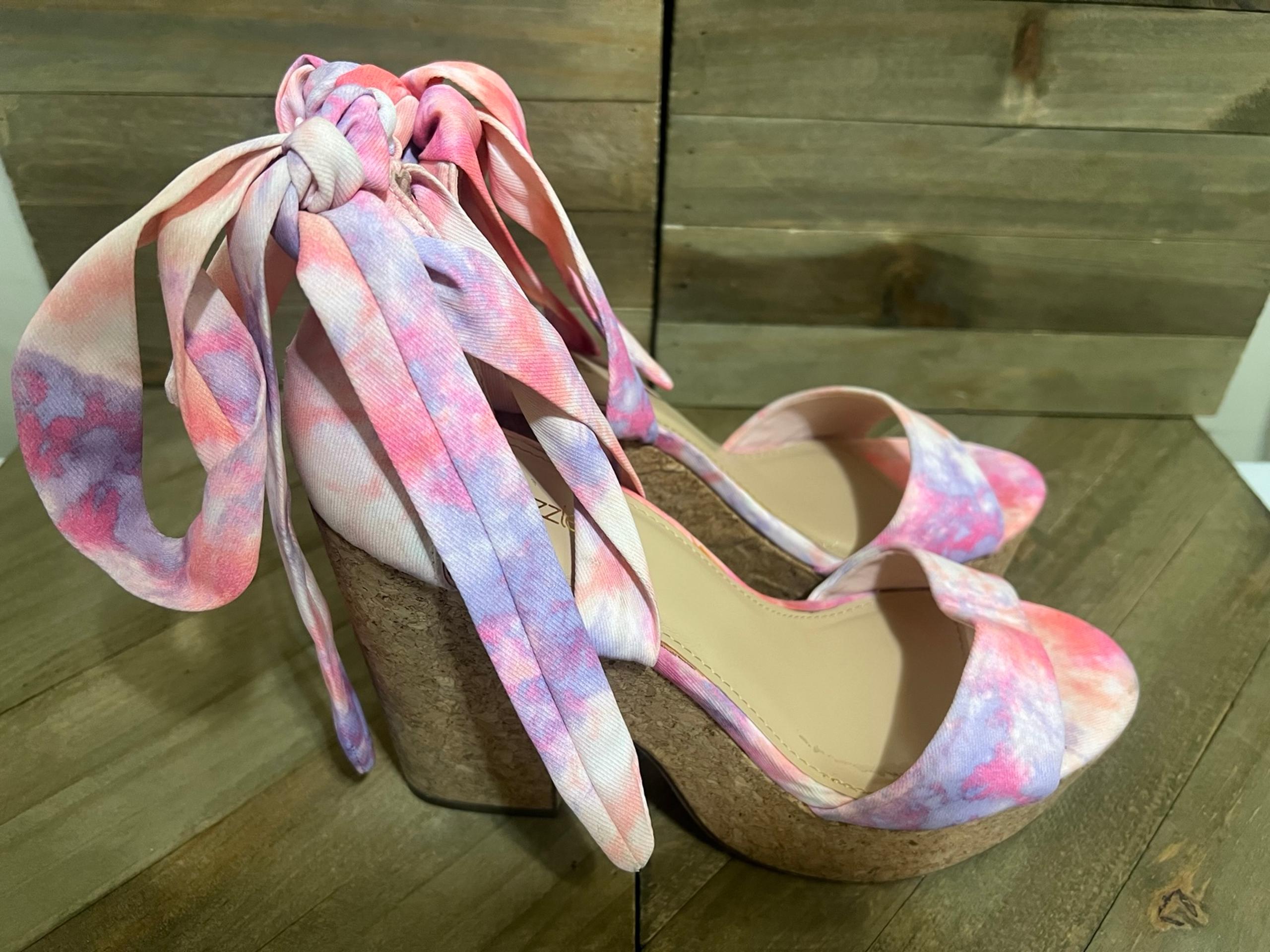 pink shoedazzle women’s block heels