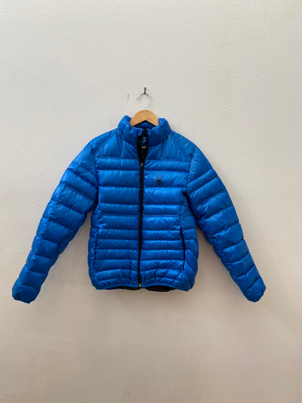 SPYDER Europe suck down blue puffer coat