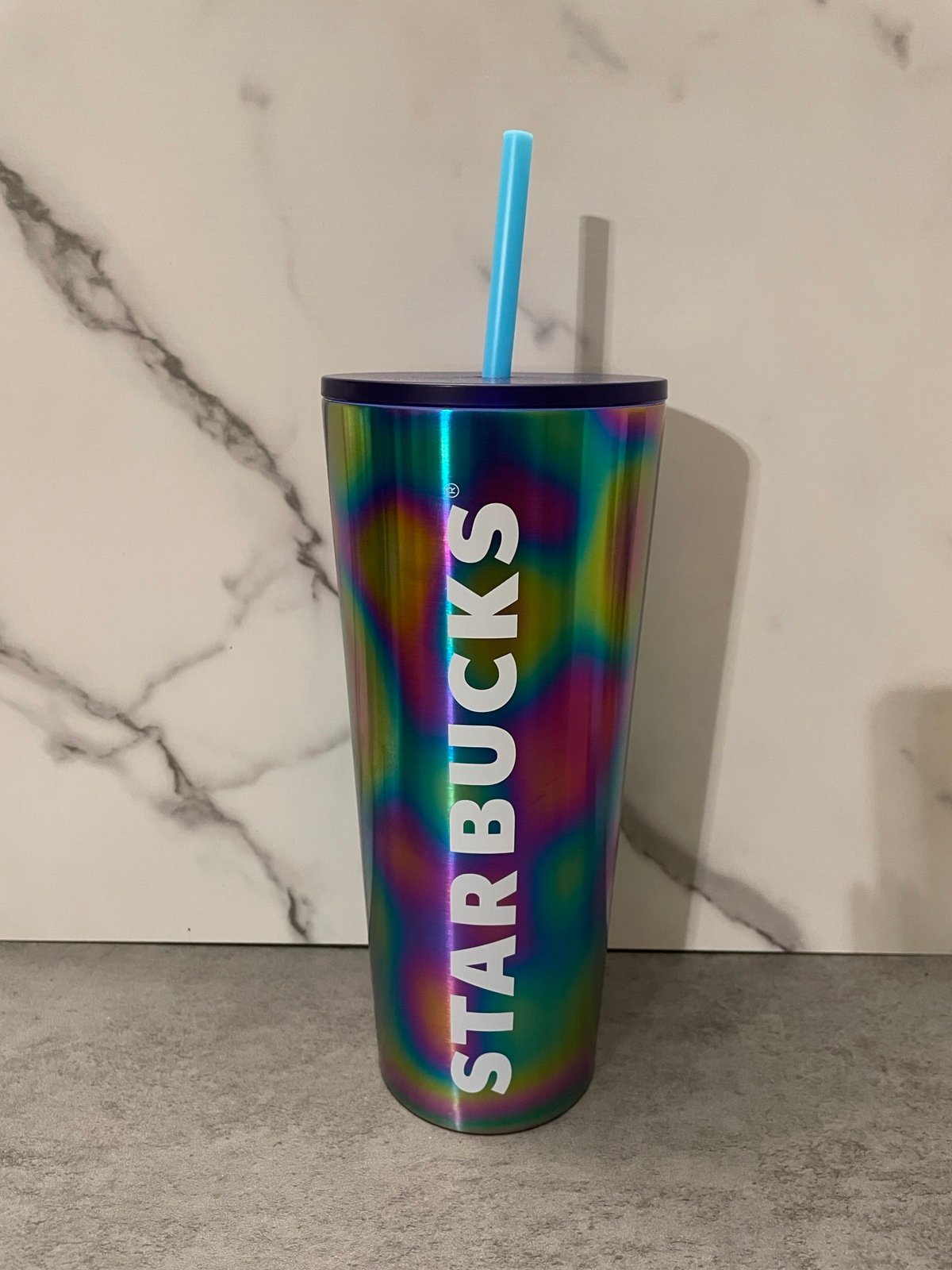 Starbucks Summer 2023 Rainbow Oil Slick Stainless Steel Tumbler Venti Tumbler- N
