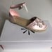 Isaac Mizrahi Floral Applique Satin Espadrilles