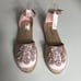 Isaac Mizrahi Floral Applique Satin Espadrilles