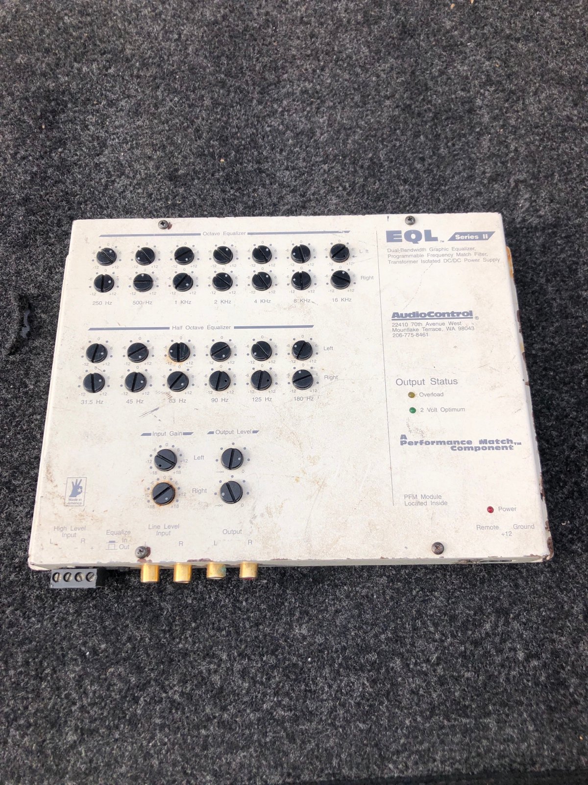 AudioControl EQX Series II Dual-Bandwidth Equalizer 24dB Octave Cross Untested