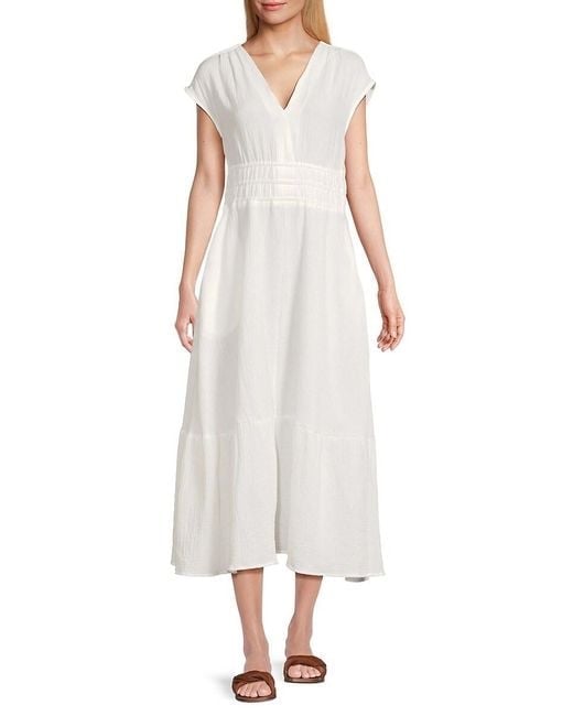Joe’s Jeans Women's White Gauze Midi A Line Dress In Size XL NWT