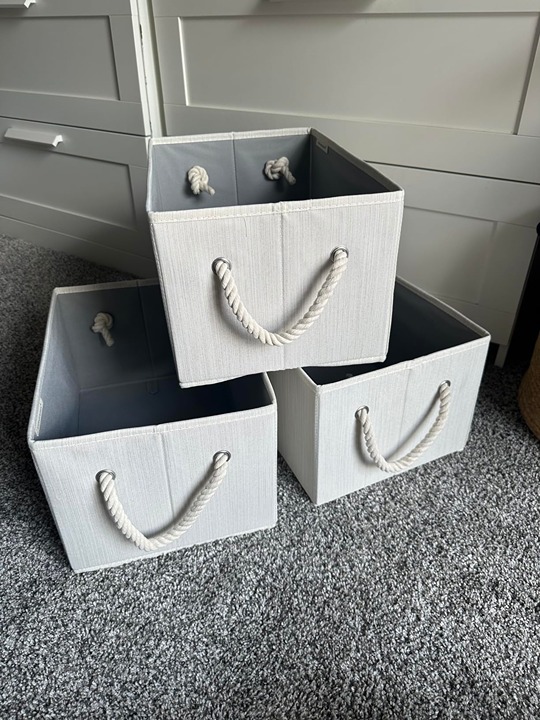 Storage Baskets for Shelves, Foldable Fabric Closet Storage Bins