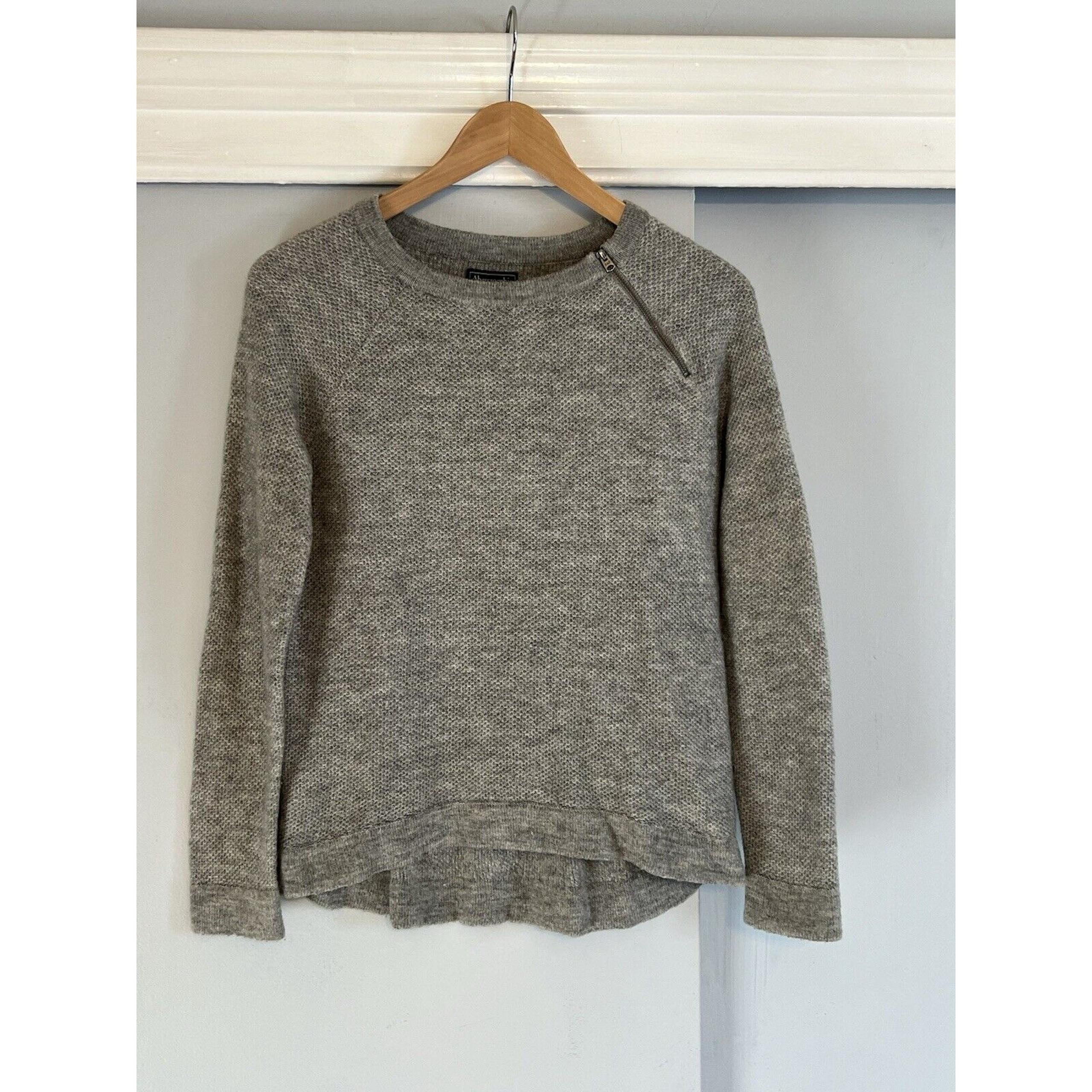 Abercrombie & Fitch Women's Soft Zip Neck Sweater Long Sleeve Gray Size Small