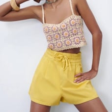 NWT Zara paperbag bermuda shorts
