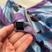 Large blue and purple animal print silk scarf