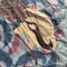 Large blue and purple animal print silk scarf