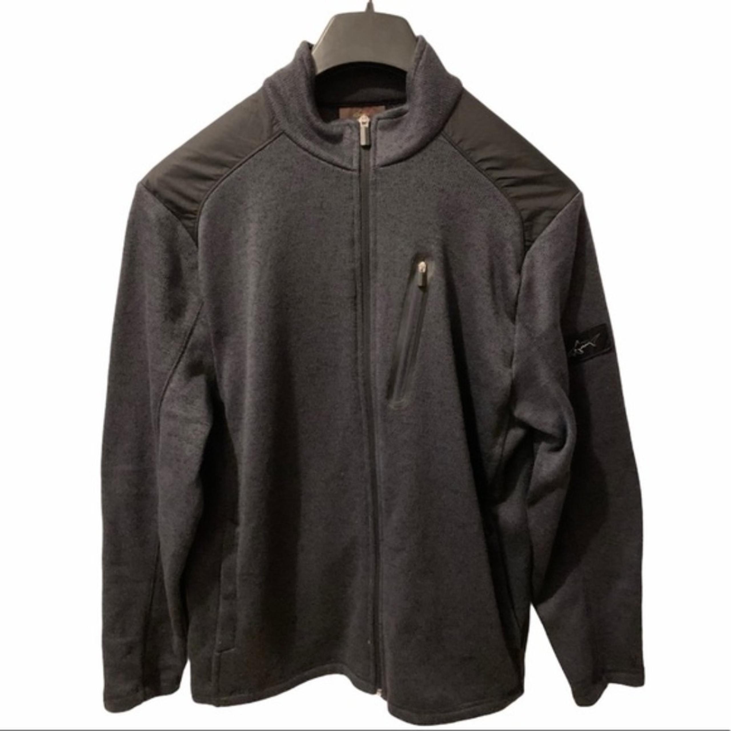 Greg Norman Men’s Gray Black Zip Up lightweight Sweater Jacket Size Small