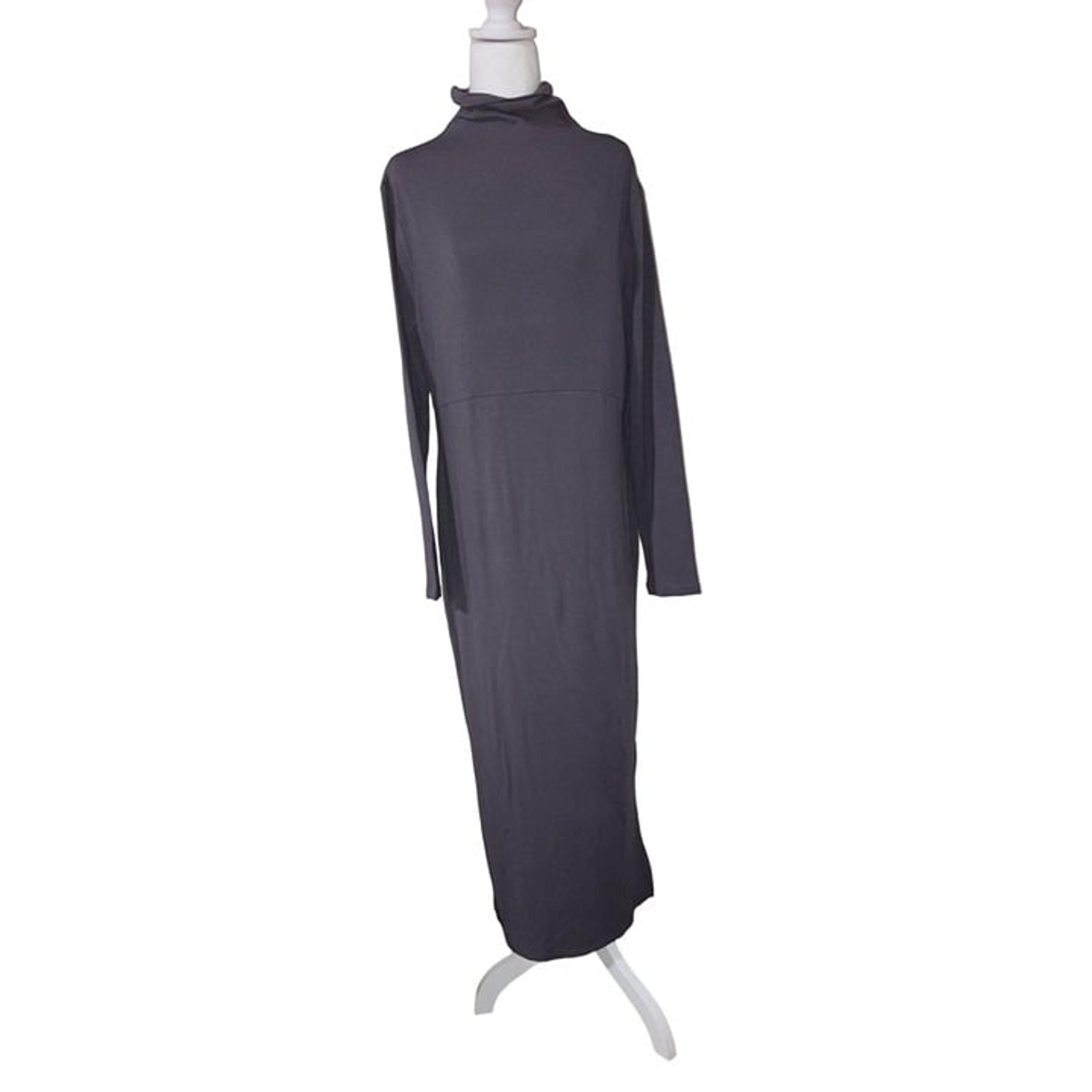 Size MT Women With Control by Renee Greenstein Long Gray Maxi Dress Turtleneck