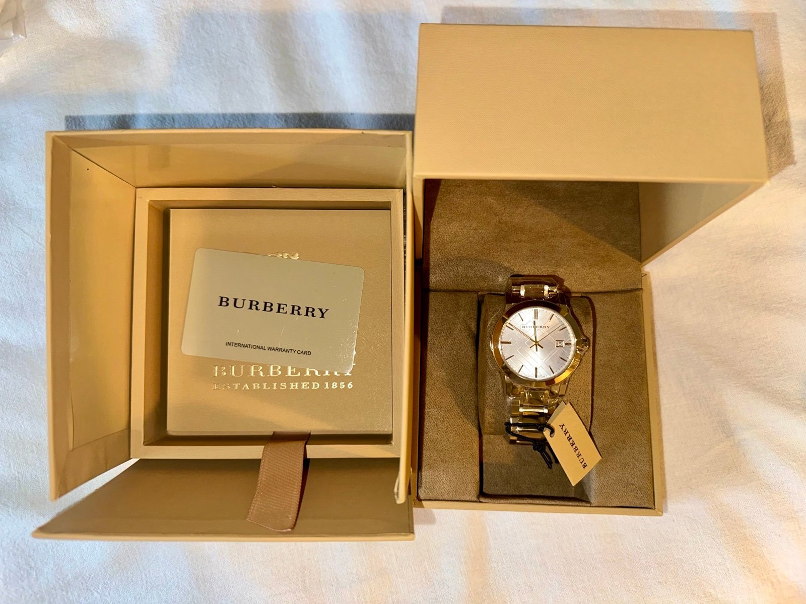 Gold Burberry watch