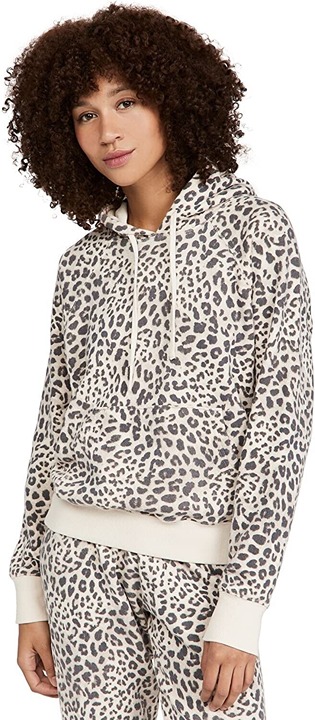 Spiritual Gangster Women's Classic Kangaroo Pocket Hoodie, Leopard Print, S