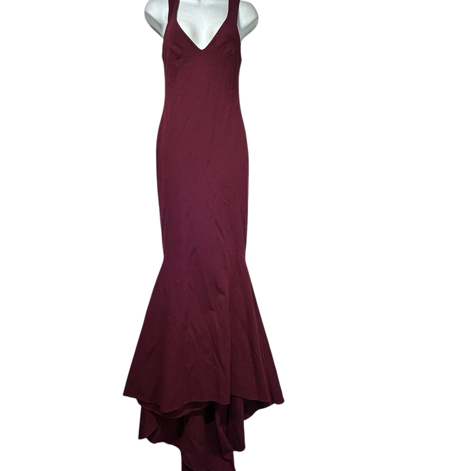 jesus & antonio estrada long high low sleeveless v-neck maxi dress