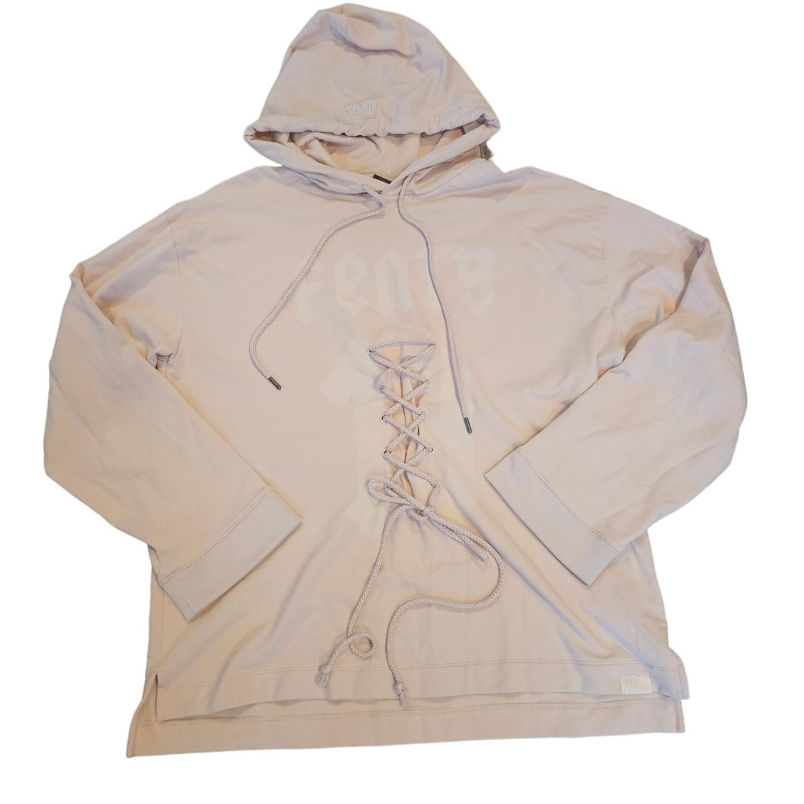 Fenty x Puma Rihanna Light Pink Corset Hoodie Sweatshirt sz Medium Streetwear