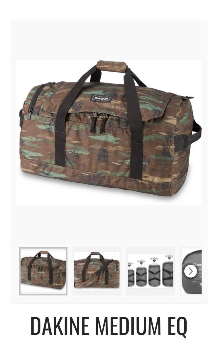 Dakine EQ duffel bag 50L aloha Camo nwt