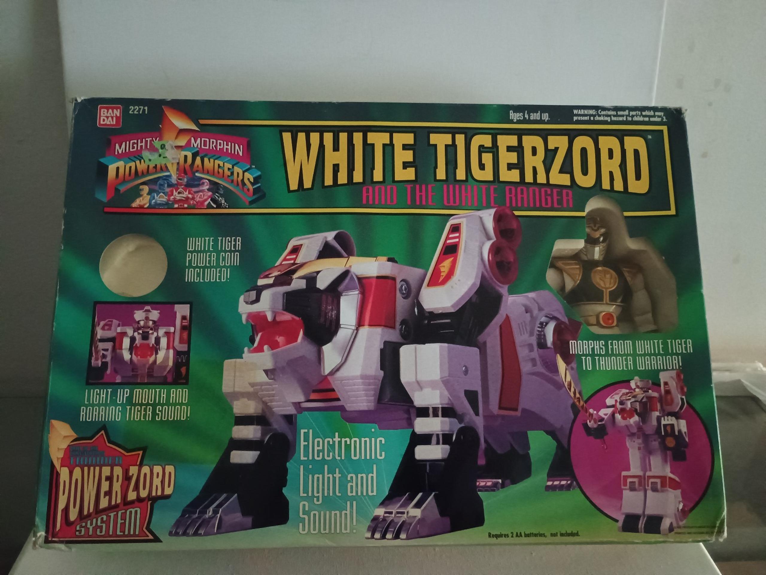 1994 Vintage Power Rangers White Tigerzord w White Ranger ( Read Description )