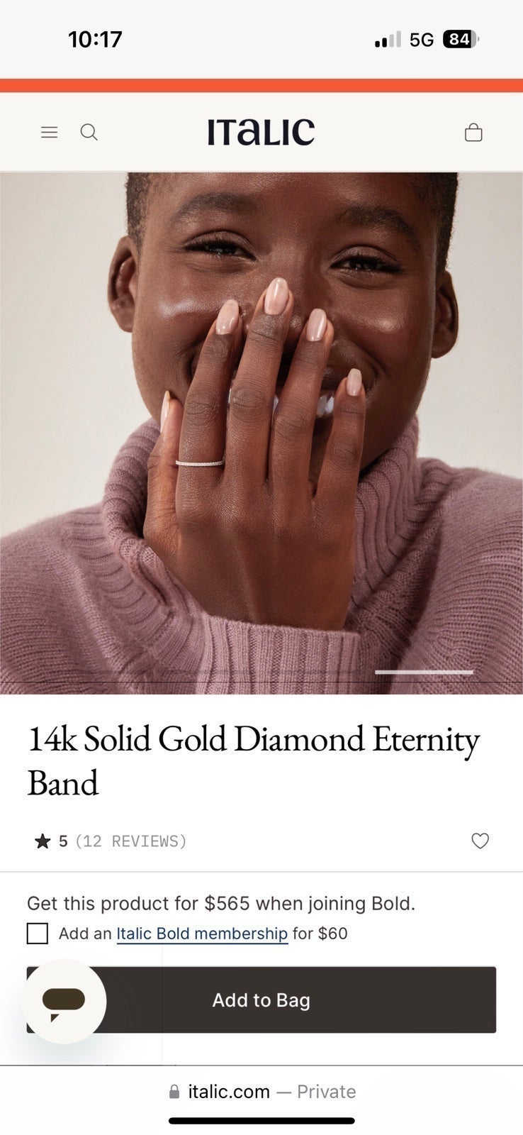 Solid white gold and diamonds ring size 7