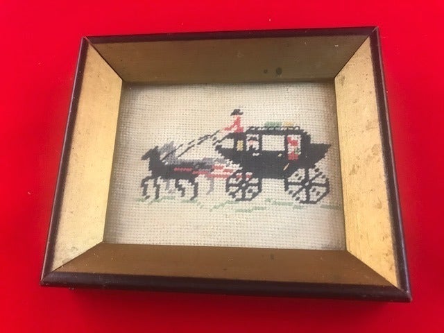 Embroidered Horse/Stagecoach Frame