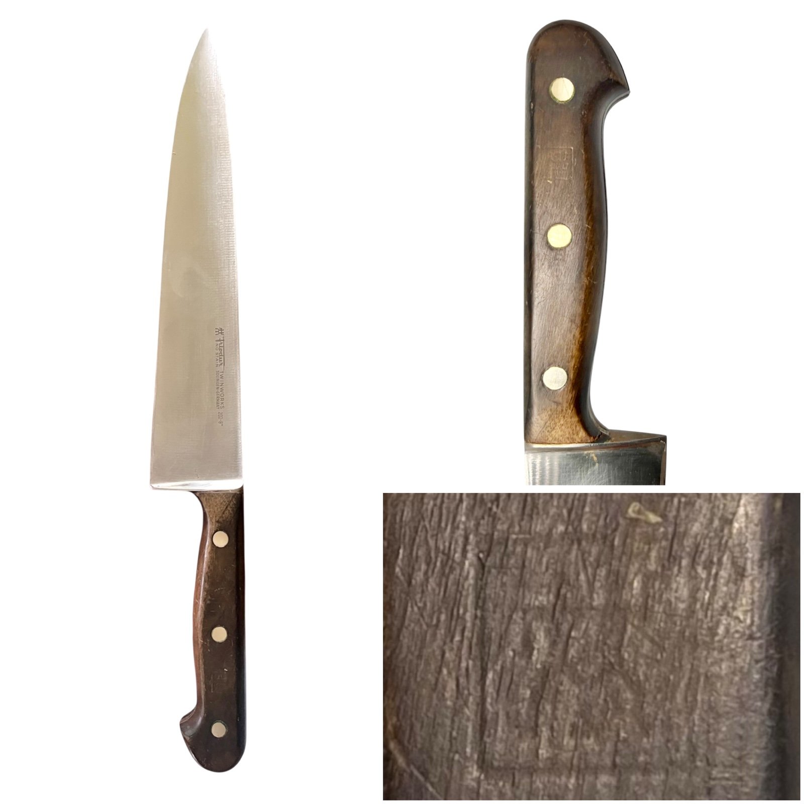 Vintage ZWILLING Twinworks Friodur 202-8” Solingen German Stainless Full Tang