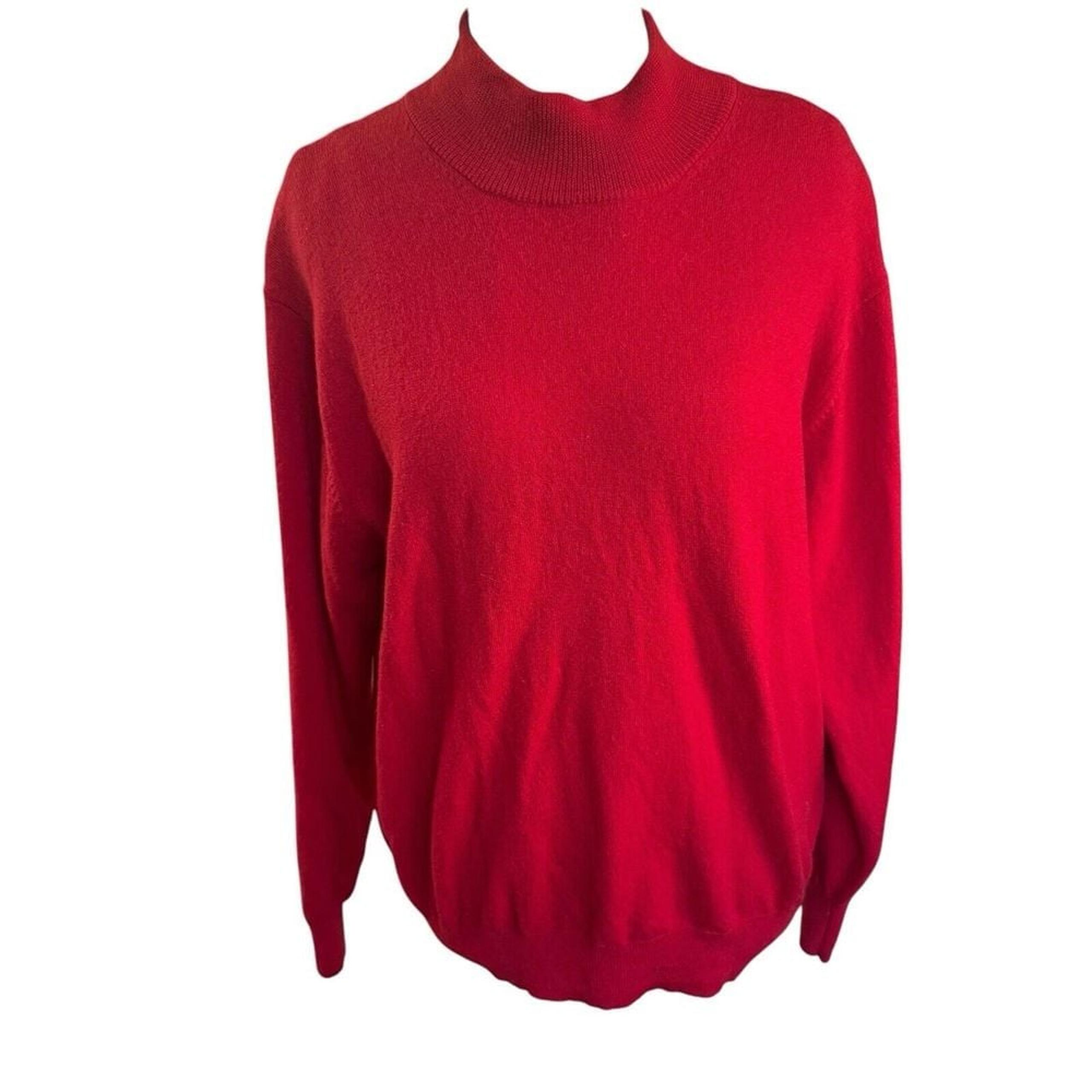 MENS JOS. A. BANK RED WOOL SWEATER SZ XL 100% Merino Wool