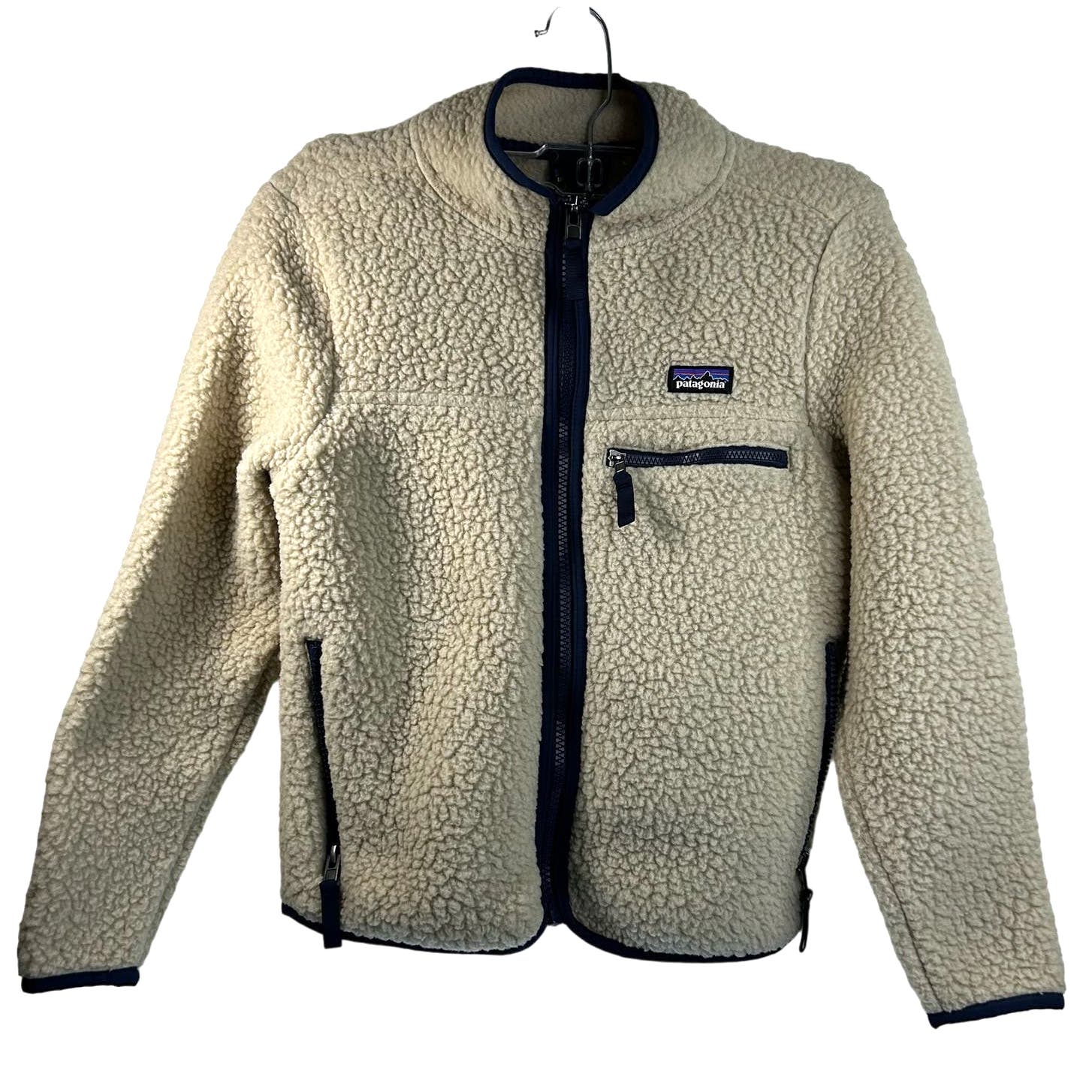 Patagonia Worn Wear Girls Retro Pile Jacket Style 65425FA21 Cream Fleece Small