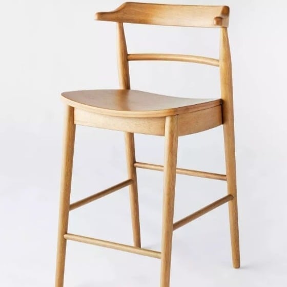 Kaysville Curved Back Wood Counter Height Barstool ThresholdStudio McGee-Natural