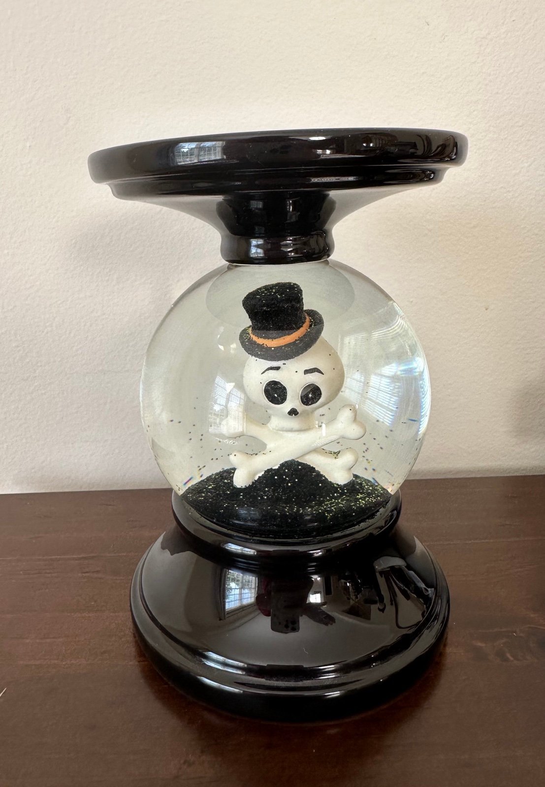 Bath and Body Works skull skeleton globe glitter bat candle pedestal