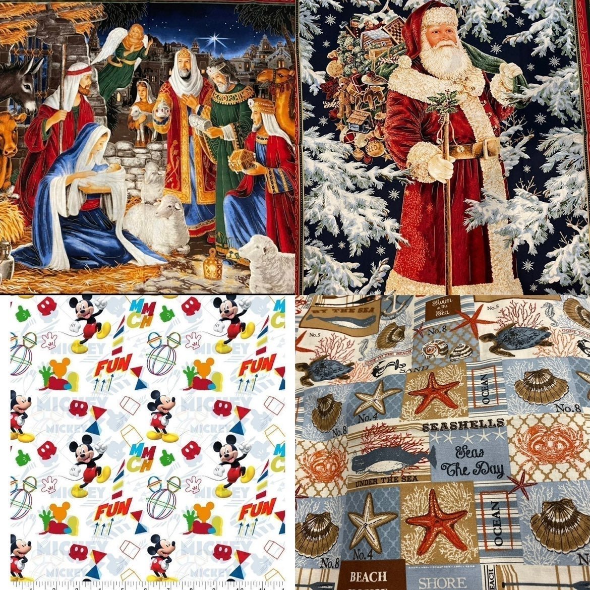 Bundle Cotton fabric one yerd each 36 X44 four yard