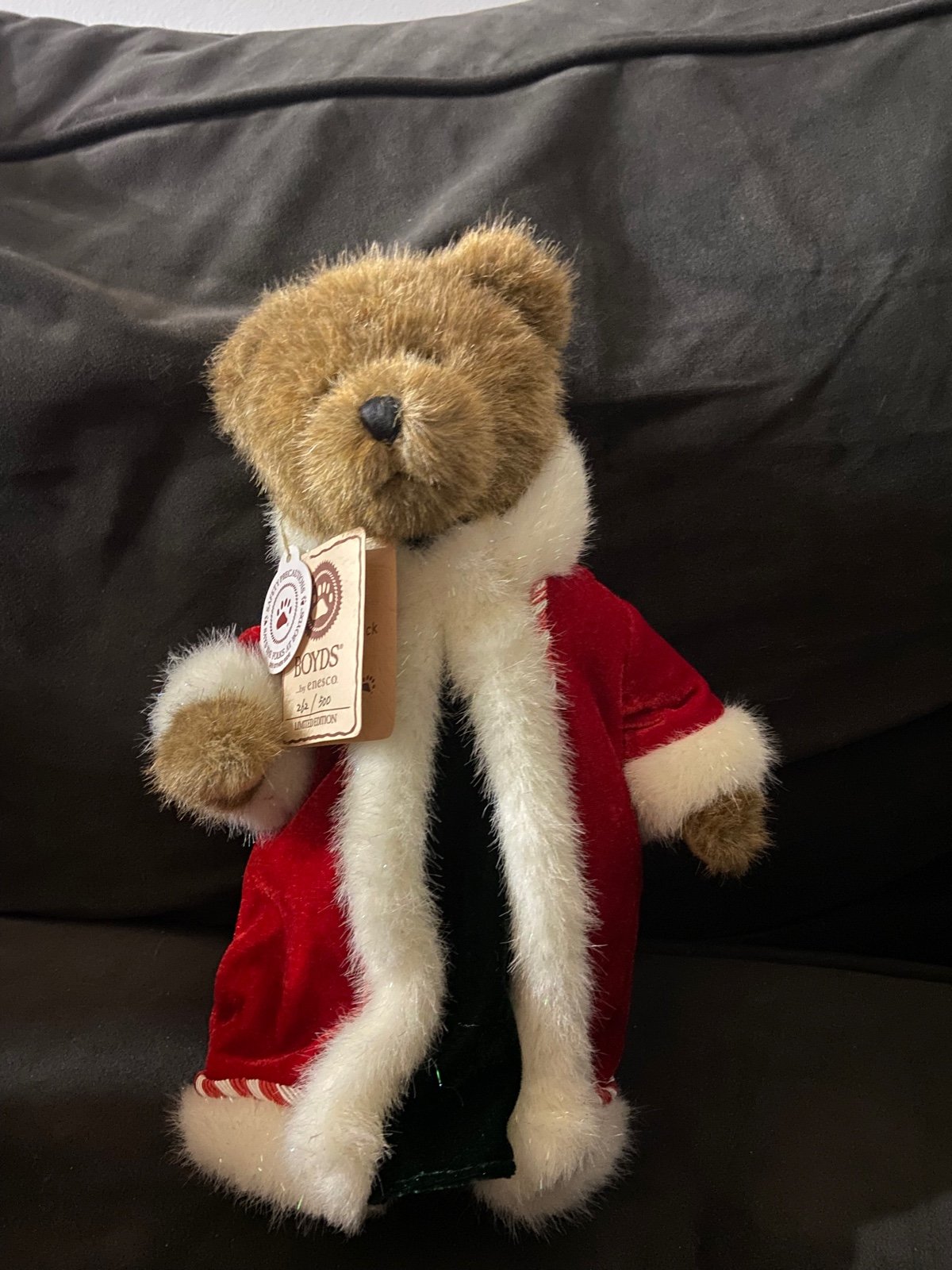 Boyds by Enesco Bear St. Peppernick Christmas Coat Plush Limited Edition 262/500