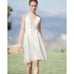 Carmen Marc Valvo Textured Stripes A-Line Off White Dress Sz 6 NWT 595 D0
