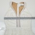 Carmen Marc Valvo Textured Stripes A-Line Off White Dress Sz 6 NWT 595 D0